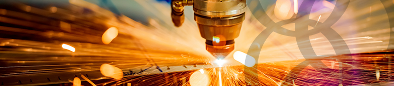 Découpe laser de metal , technologie industrielle modern.