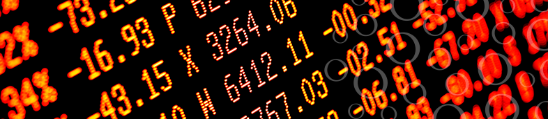 Financial Trading Charts Closeup On Digital Display