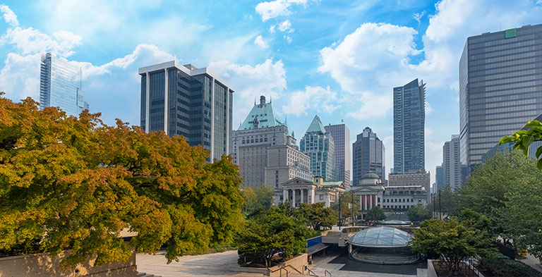 Vancouver financial district skyline