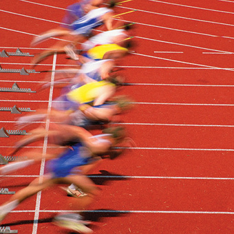 Runners on a track