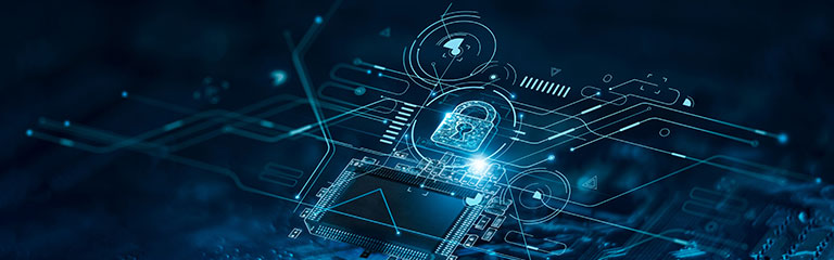 Digital Padlock Icon Cyber Security Network