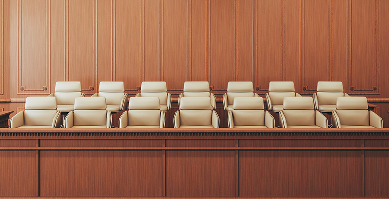 Courtroom jury box