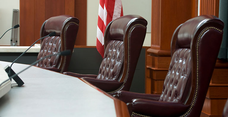 chairs in a courtroom