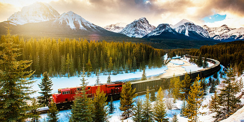 Banff National Park freight train