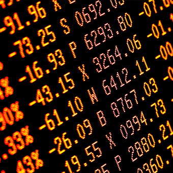 Financial Trading Charts Closeup On Digital Display