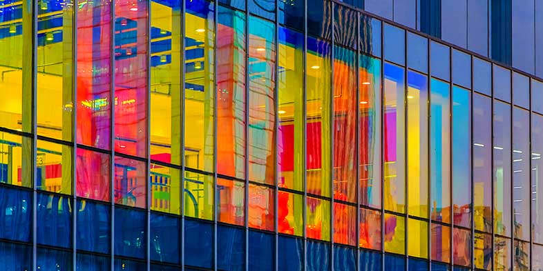 colourful office windows