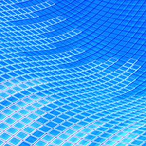 Blue pixel waves, abstract image.