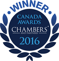 Winner Canada Awards - Chambers and Partners 2016