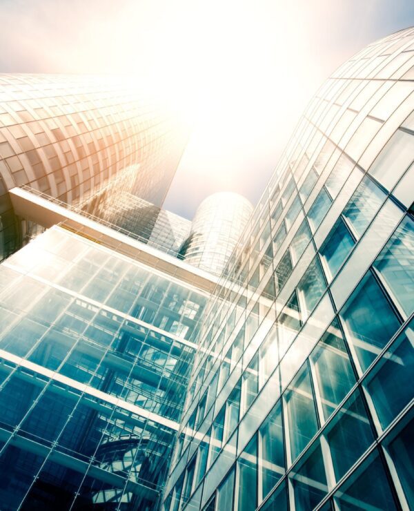 Office skysraper in the sun