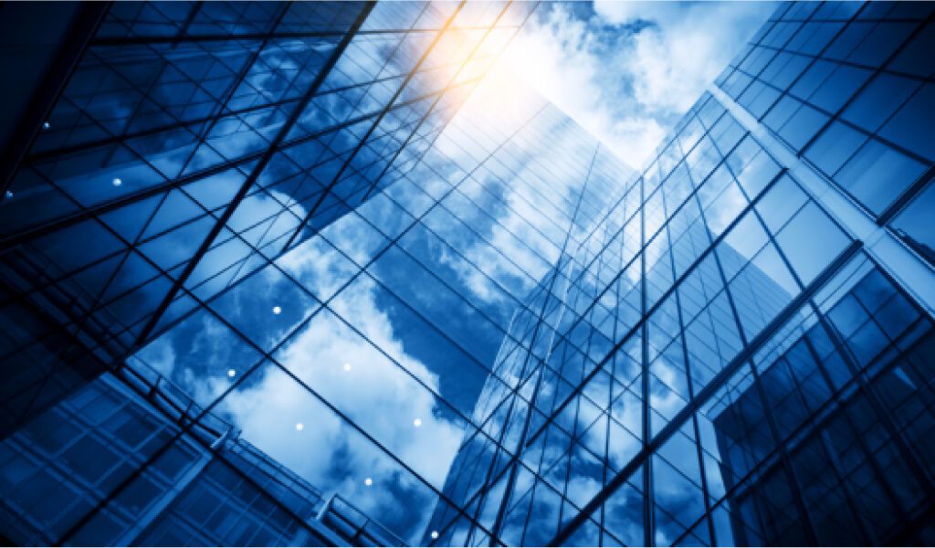 office building, blue sky