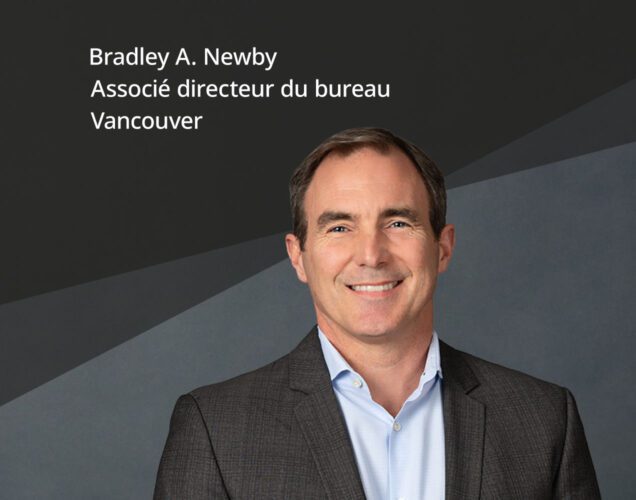 Brad Newby nommé associé directeur du bureau de Vancouver 